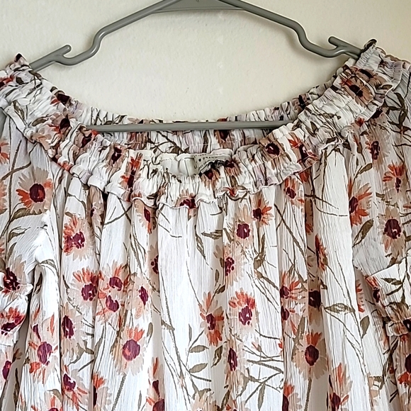 Women's Lucky Brand Floral Off Shoulder Top XS - Picture 3 of 11